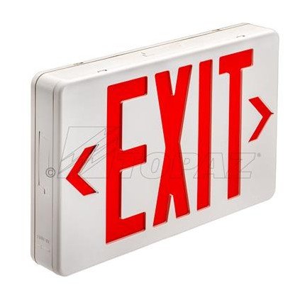 Topaz ES/LED/RW/B LED Indoor Luminaries Exit & Emergency Lighting, Exit Sign, Red Font
