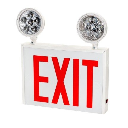 Topaz ESC/LED/RW LED Exit Sign and Emergency Light Combo, NYC Approved, 2 Heads