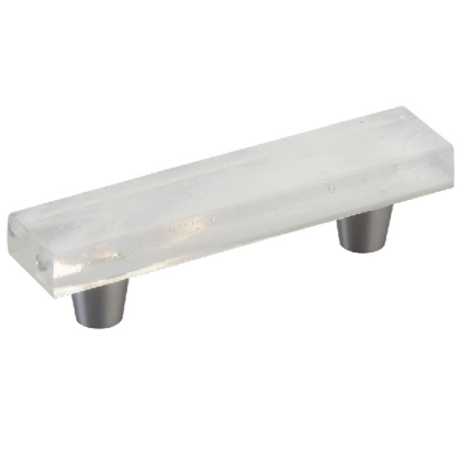Fused Glass Cabinet Pull - Brushed Stainless Steel