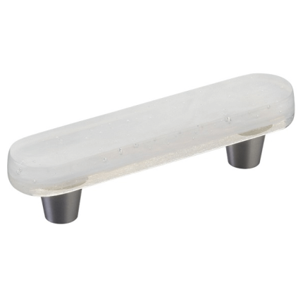 Fused Glass Cabinet Pull - Brushed Stainless Steel
