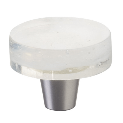 Fused Glass Cabinet Pull - Brushed Stainless Steel