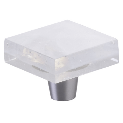 Fused Glass Cabinet Pull - Brushed Stainless Steel