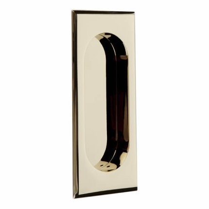 Emtek #2201 Brass Flush Rectangular Pull Polished Brass (US3) Finished