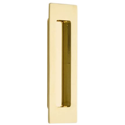 Emtek #220306 Brass Flush Door Pulls or Cabinet Handle - Modern Rectangular Polished Brass - Lifetime (US3) Finished