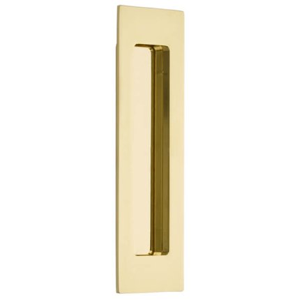 Emtek #220307 Brass Flush Door Pulls or Cabinet Handle - Modern Rectangular Polished Brass - Lifetime (US3) Finished