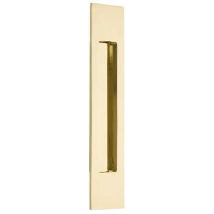 Emtek #220310 Brass Flush Door Pulls or Cabinet Handle - Modern Rectangular  Polished Brass - Lifetime (US3) Finished
