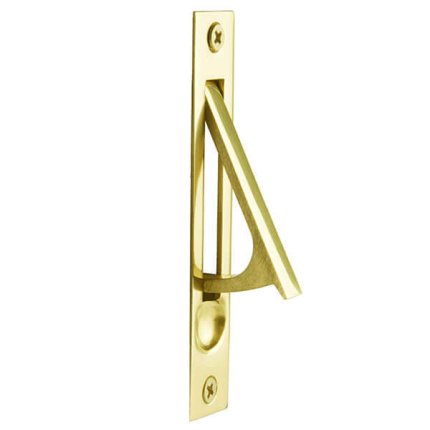 Emtek #2221 Edge Flush Door Pull for Pocket Doors Polished Brass (US3) Finished