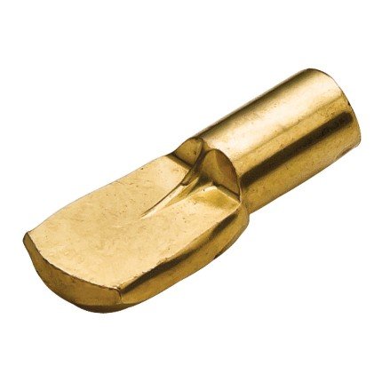 Hafele Shelf Support, Anti-Slip For 13/64" (5 Mm) Diameter Hole, Steel, Brass Plated