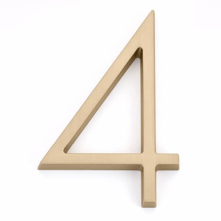 Emtek Modern House Numbers 4 digit Satin Brass (US4) Finished