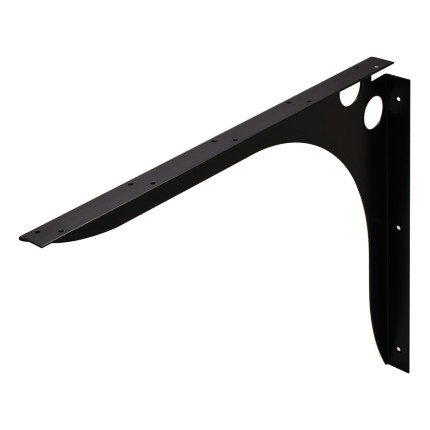 Hafele SpeedBrace Work Surface Blacket, Rigid, Centers, 457 mm x 38 mm x 381 mm (LxWxH), Black