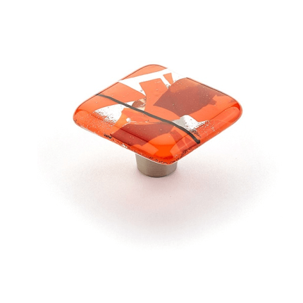Ice Square Knob - Orange Confetti