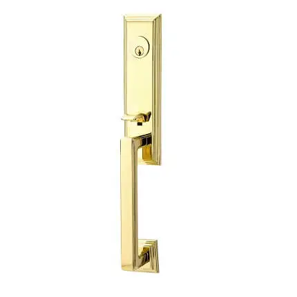 Emtek 4211BE Wilshire Brass Tubular Entry Set in Polished Brass-Lifetime Finish (US3)