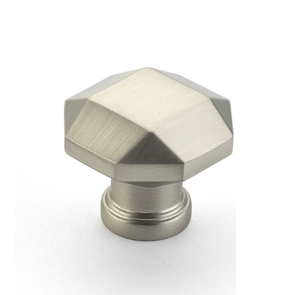 Menlo Park Faceted Knob - Satin Nickel