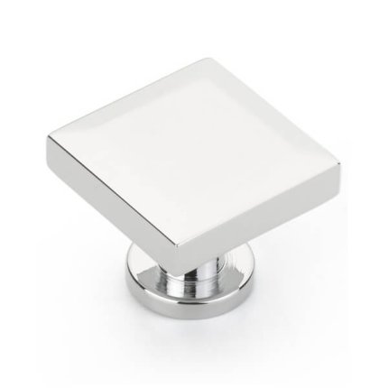 Heathrow Square Knob - Polished Chrome