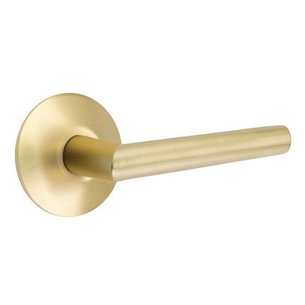 Emtek Stuttgart Door Handle, Modern Classic Brass, Passage, Modern Rosette, Satin Brass (US4) Finish