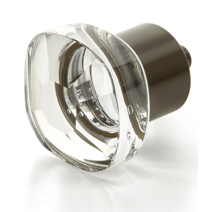 City Lights Soft Square Glass Cabinet Knob - Oil Rubbed Bronze
