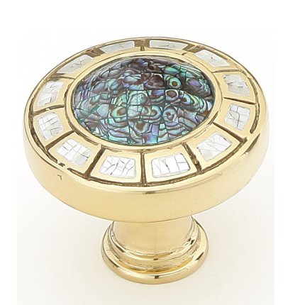 Fair Isle Round Knob - Polished Brass
