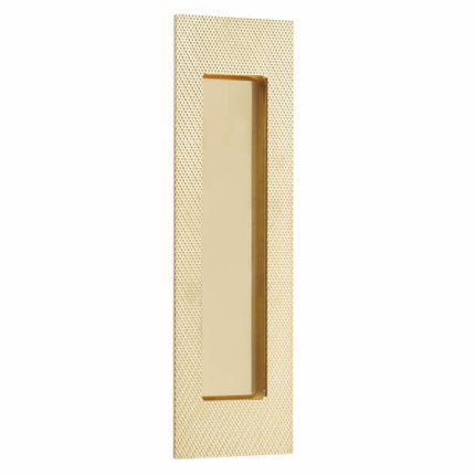 Emtek #222307 Modern Rectangular Knurled with Plain Pocket Flush Pull, Unlacquered Brass (US3NL)
