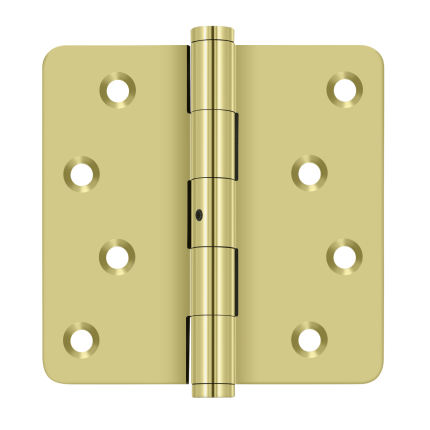 Deltana, Plain Bearing, Brass, Residential Grade, 5 Knuckle, Full Mortise, Staggered Hole Pattern Hinge, 4" x 4"