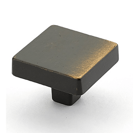 Vinci Rustic Square Cabinet Knob - Antique Bronze