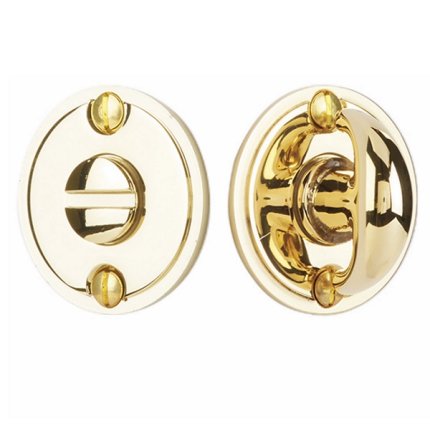 Emtek #828TP Classic Thumbturn Privacy Bolt, Polished Brass - Lifetime (US3) Finish