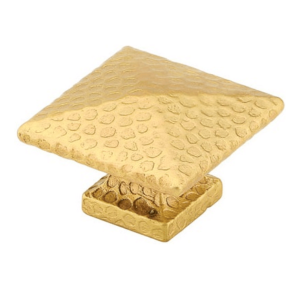 Emtek 86038 Square Dimpled Knob- Satin Brass