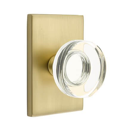 Emtek 5112MDC Contemporary Mushroom Knob, Modern Rectangular Rosette