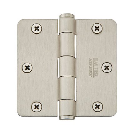 Emtek 96123 Solid Brass Hinge with 1/4" Radius, Satin Nickel Finish