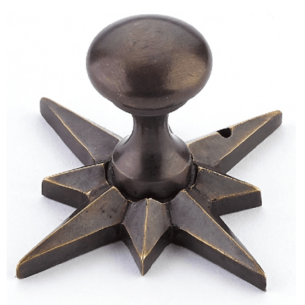 Sonata, Cabinet Knob with Star Backplate - Dark Antique Bronze