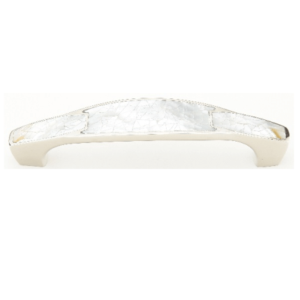 Mother of Pearl, Cabinet Handle - Mother of Pearl, Polished Nickel