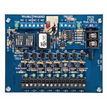 Securitron PDB-8C1R / 8F1R Access Control Boards, 8 PTC Outputs, Fire Trigger/Relay, 2 Amp each