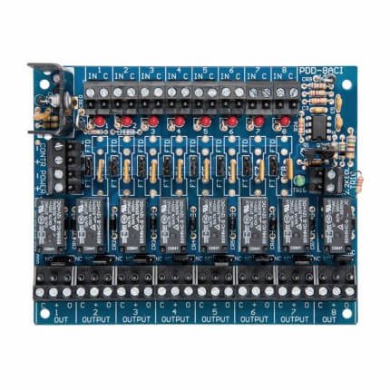 Securitron PDB-8F8R / 8C8R Access Control Boards With Fire Alarm Interface, 8 PTC Outputs with Relays, Fire Trigger, 2 Amp each