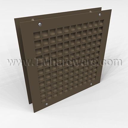 Door Louver 1500A, Inverted Split Y-Blades with Security Grille, Vandal Proof Thru-Bolt Mount, 1-3/4" Door, up to 3' x 6'-8"