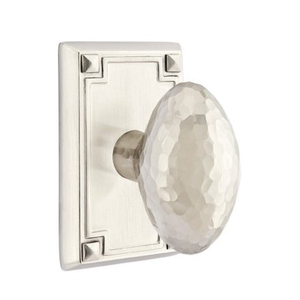 Emtek 5105HE American Heritage Arts & Crafts Hammered Egg Knob, Arts & Crafts Rectangular Rosette