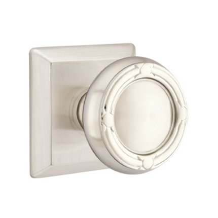 Emtek 8131RBK American Heritage Classic Brass Ribbon & Reed Knob, Quincy Rosette
