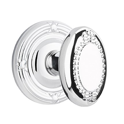 Emtek 8107BE American Heritage Classic Brass Beaded Egg Knob, Ribbon & Reed Rosette