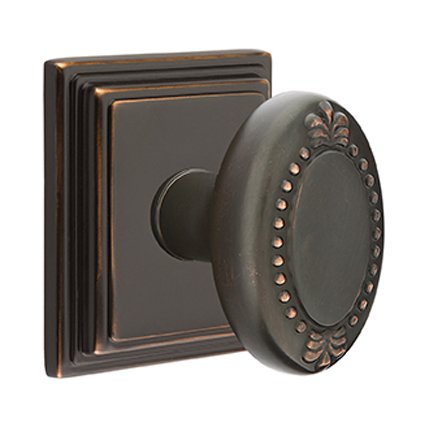 Emtek 8161BE American Heritage Classic Brass Beaded Egg Knob, Wilshire Rosette