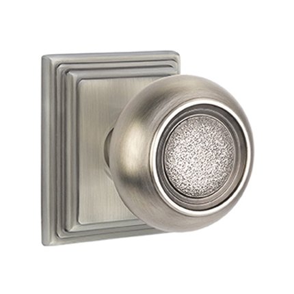Emtek 8161BT American Heritage Classic Brass Belmont Knob, Wilshire Rosette