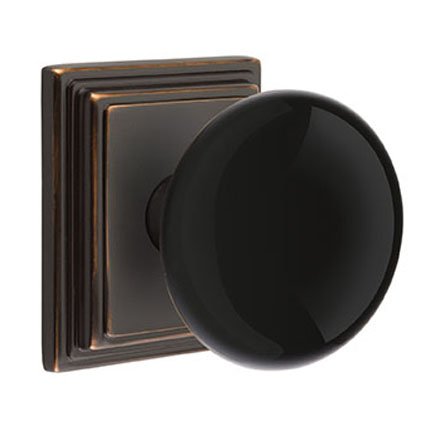 Emtek 8161EB American Heritage Ebony Knob, Wilshire Rosette