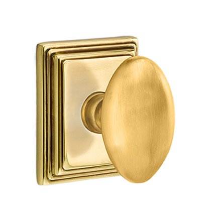 Emtek 8161E American Heritage Classic Brass Egg Knob, Wilshire Rosette