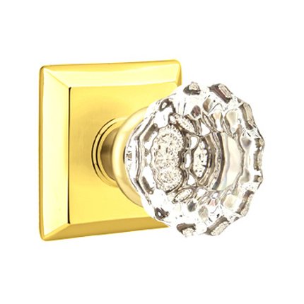 Emtek 8131AS American Heritage Crystal Astoria Knob, Quincy Rosette