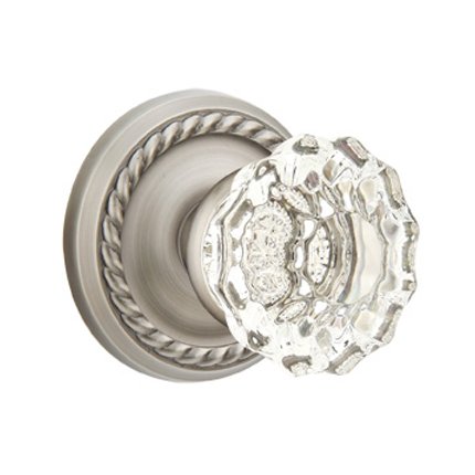 Emtek 8101AS American Heritage Crystal Astoria Knob, Rope Rosette