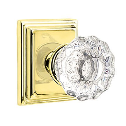 Emtek 8161AS American Heritage Crystal Astoria Knob, Wilshire Rosette