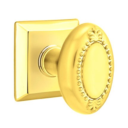 Emtek 8131BE American Heritage Classic Brass Beaded Egg Knob, Quincy Rosette