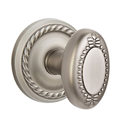 Emtek 8101BE American Heritage Classic Brass Beaded Egg Knob, Rope Rosette