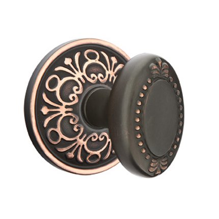 Emtek 8106BE American Heritage Classic Brass Beaded Egg Knob, Lancaster Rosette
