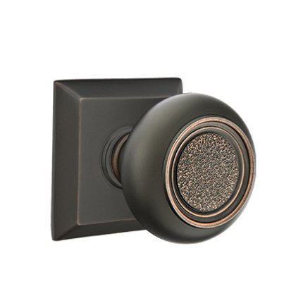 Emtek 8131BT American Heritage Classic Brass Belmont Knob, Quincy Rosette