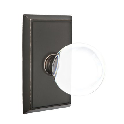 Emtek 8121BL American Heritage Crystal Bristol Knob, Rectangular Rosette