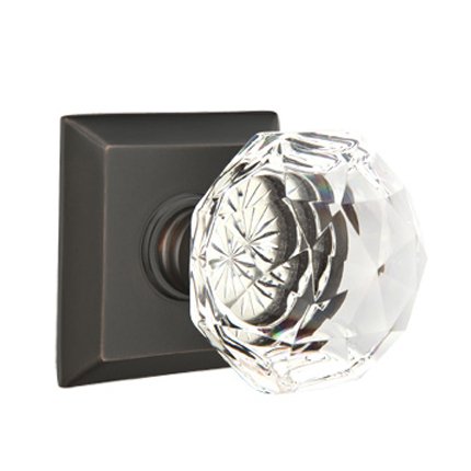 Emtek 8131CK American Heritage Diamond Crystal Knob, Quincy Rosette