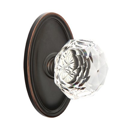 Emtek 8120CK American Heritage Diamond Crystal Knob, Oval Rosette